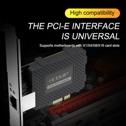 EDUP EP-9635C 2.5Gbps Gigabit Game Wired Network Card 2500M High Speed Internet Port Expansion Desktop PC Adaptive Ethernet Network Adapter
