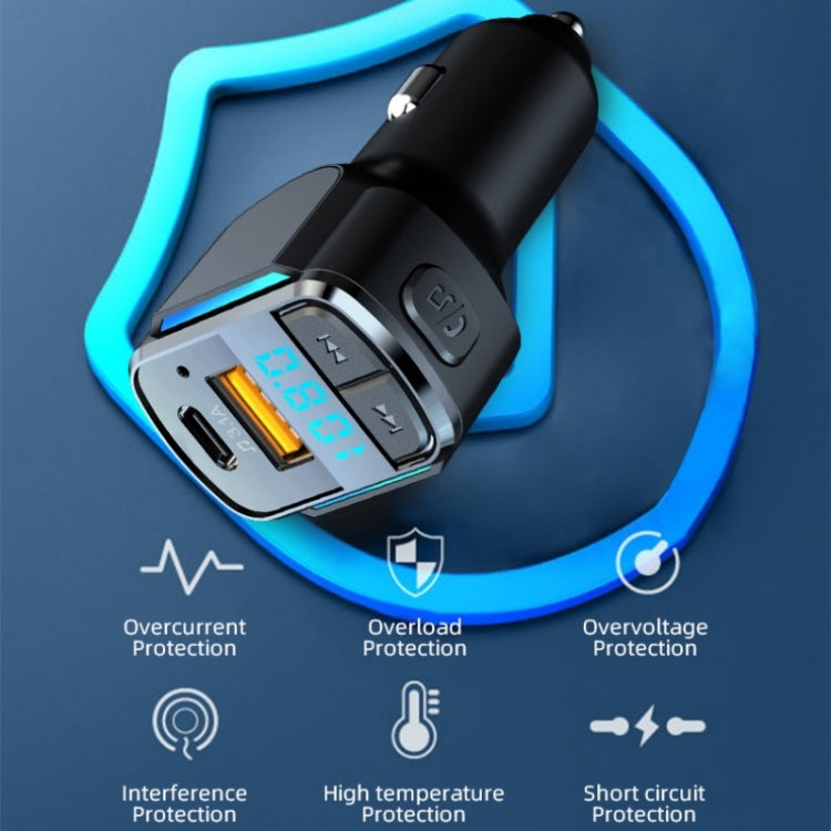 C34 Car Bluetooth 5.0 Charger FM Transmitter Cigarette lighter MP3 Music Player, C34