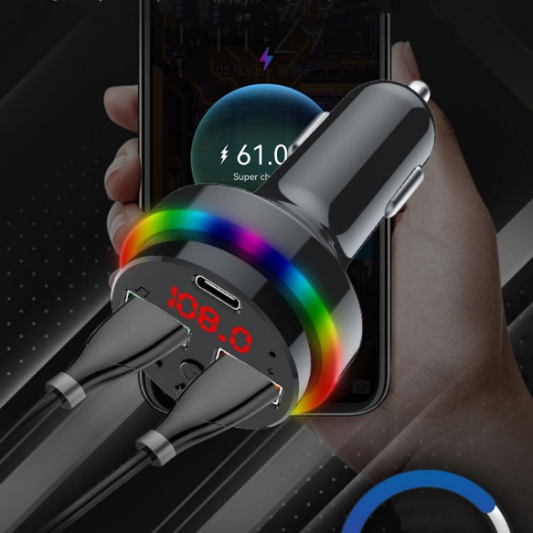 PDF15 FM Transmitter Bluetooth 5.0 Handsfree Car Kit Audio MP3 Player, PDF15