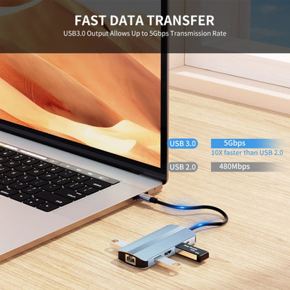 JUNSUNMAY 8 in 1 Type-C to 4K HDMI + RJ45 Ethernet Hub Docking Station Adapter, JSM-HUB014