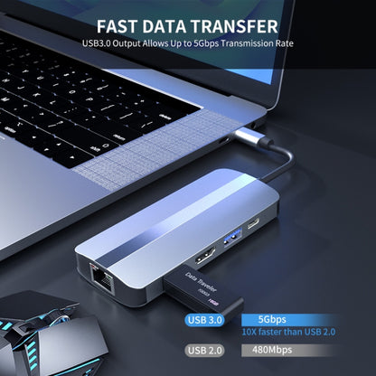 JUNSUNMAY 7 in 1 Multifunctional USB-C Hub Docking Station Adapter -, JSM-HUB017