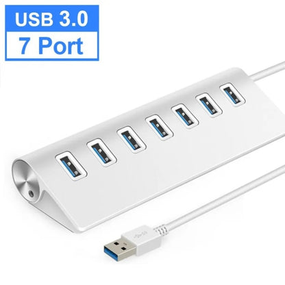 7301 7 Port USB 3.0 HUB 5Gbps High Speed Power Adapter, 7 Ports 5Gbps