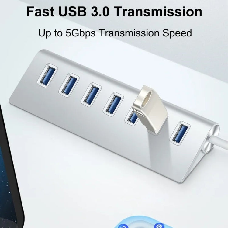 7301 7 Port USB 3.0 HUB 5Gbps High Speed Power Adapter, 7 Ports 5Gbps