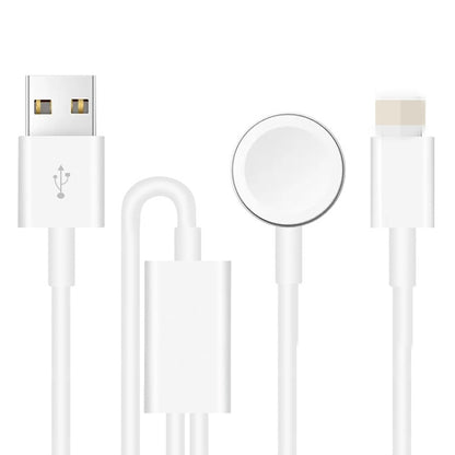 For Apple Watch Series & iPhone 2 in 1 USB Magnetic Charging Cable 3.93ft/1.2m, DS-XB013