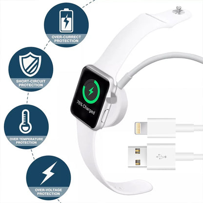 For Apple Watch Series & iPhone 2 in 1 USB Magnetic Charging Cable 3.93ft/1.2m, DS-XB013