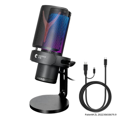 Yanmai GM7 USB Gaming Laptop Microphone with RGB Light, GM7