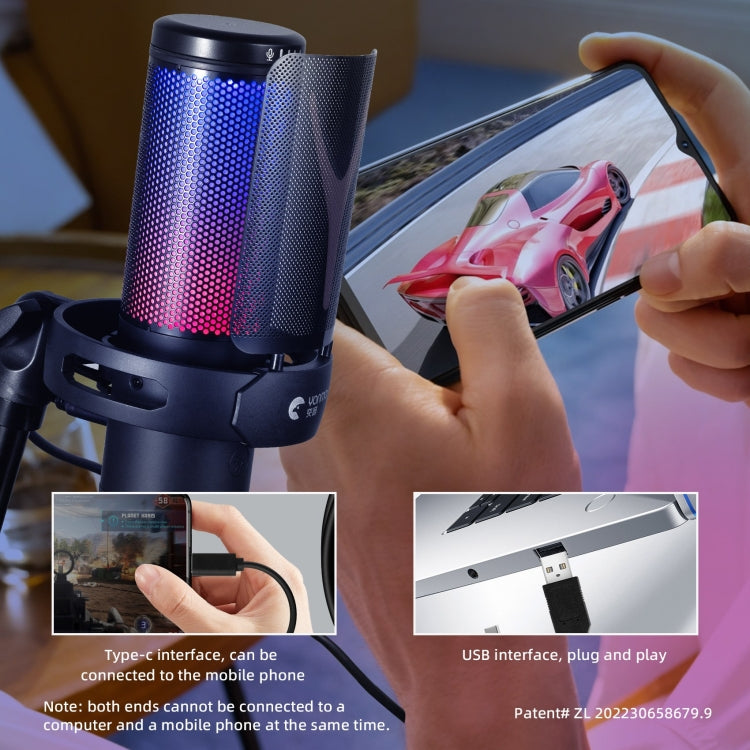 Yanmai GM7 USB Gaming Laptop Microphone with RGB Light, GM7