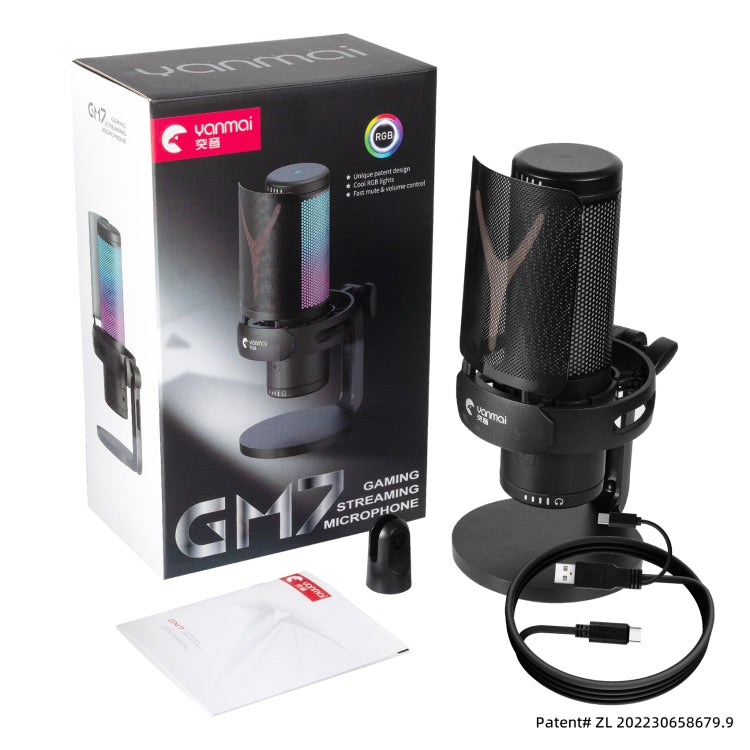 Yanmai GM7 USB Gaming Laptop Microphone with RGB Light, GM7