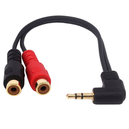 JUNSUNMAY 3.5mm Male Elbow to Dual RCA Stereo Audio Cable Adapter 20cm, 3.5mm Elbow to 2 RCA Female