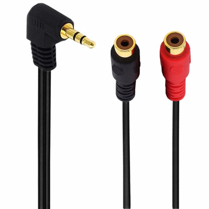JUNSUNMAY 3.5mm Male Elbow to Dual RCA Stereo Audio Cable Adapter 20cm, 3.5mm Elbow to 2 RCA Female