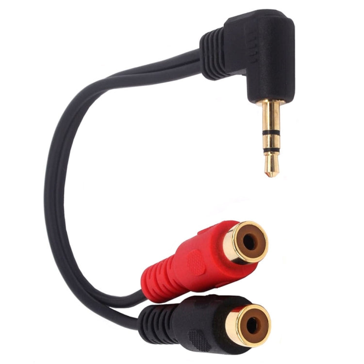 JUNSUNMAY 3.5mm Male Elbow to Dual RCA Stereo Audio Cable Adapter 20cm, 3.5mm Elbow to 2 RCA Female