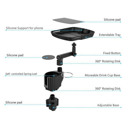 A01 Universal Adjustable Car Tray Portable Cup Holder Meal Tray Expanded Car Cup Holder, A01