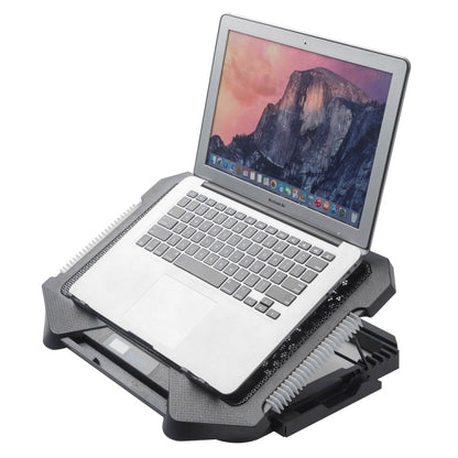 S500 Adjustable Height 5 Quiet Fans RGB Gaming Laptop Cooling Pad with Phone Holder, S500