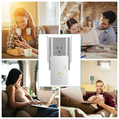 U6 5Ghz Wireless WiFi Repeater 1200Mbps Router Wifi Booster 2.4G Long Range Extender, US Plug, EU Plug