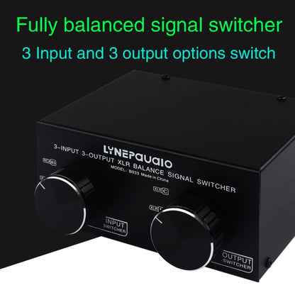 3 Input To 3 Output Fully Balanced XLR Signal Passive Stereo Selector Switch Switcher, B033