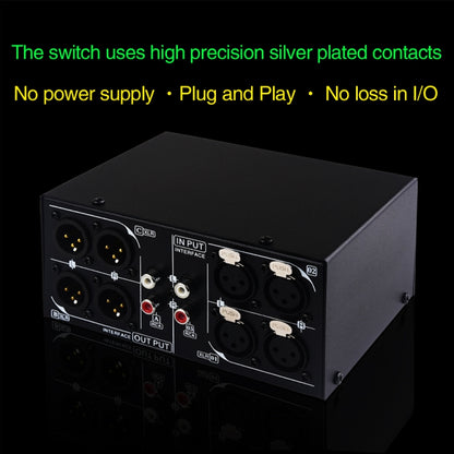 3 Input To 3 Output Fully Balanced XLR Signal Passive Stereo Selector Switch Switcher, B033