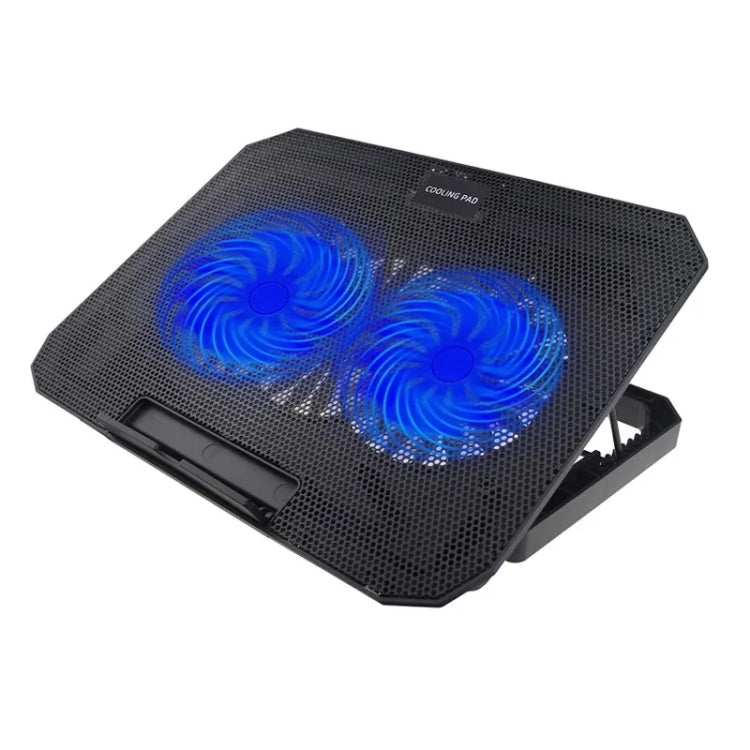 N11 USB Port 8-Gear Adjustable Height Dual Mute Fan Desktop Laptop Cooling Stand, N11