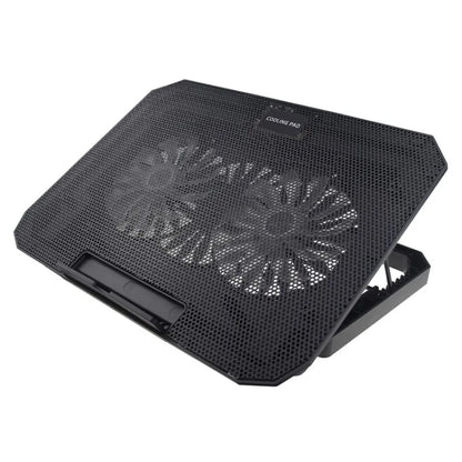 N11 USB Port 8-Gear Adjustable Height Dual Mute Fan Desktop Laptop Cooling Stand, N11
