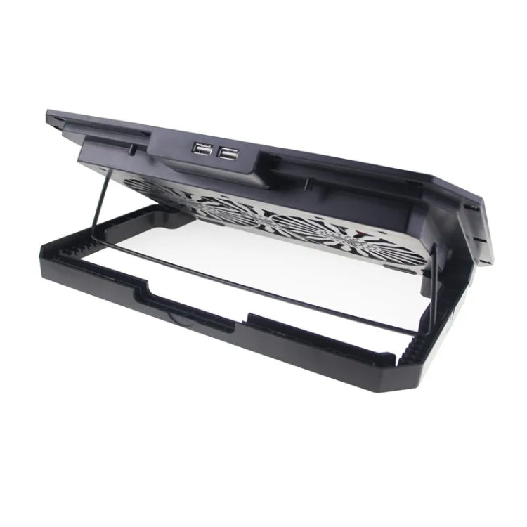 N11 USB Port 8-Gear Adjustable Height Dual Mute Fan Desktop Laptop Cooling Stand, N11