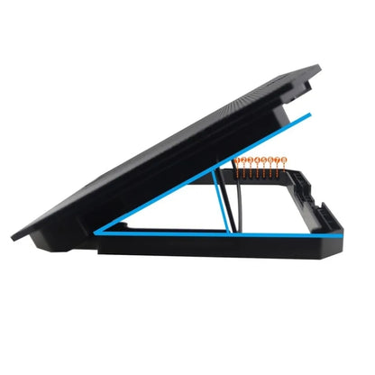 N11 USB Port 8-Gear Adjustable Height Dual Mute Fan Desktop Laptop Cooling Stand, N11