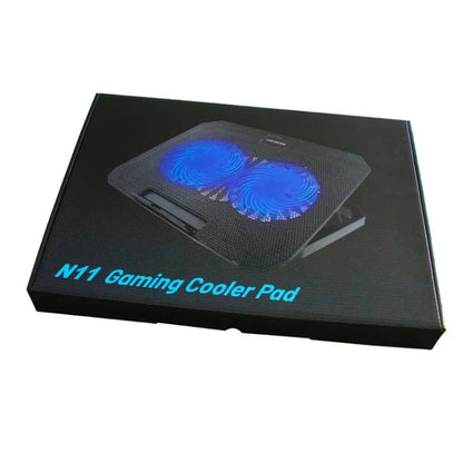 N11 USB Port 8-Gear Adjustable Height Dual Mute Fan Desktop Laptop Cooling Stand, N11