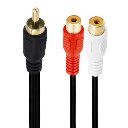 JUNSUNMAY RCA Male to 2 RCA Female Stereo Audio Adapter Connector, Length: 0.25m, 0.25m