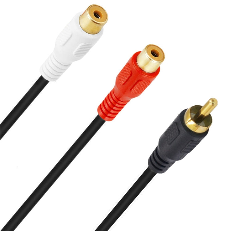 JUNSUNMAY RCA Male to 2 RCA Female Stereo Audio Adapter Connector, Length: 0.25m, 0.25m