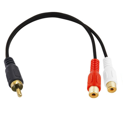 JUNSUNMAY RCA Male to 2 RCA Female Stereo Audio Adapter Connector, Length: 0.25m, 0.25m