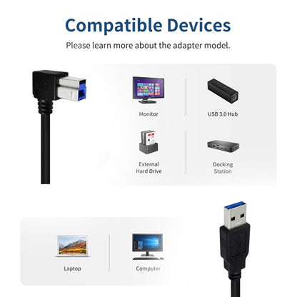 JUNSUNMAY USB 3.0 A Male to USB 3.0 B Male Adapter Cable Cord 1.6ft/0.5M for Docking Station, External Hard Drivers, Scanner, Printer and More, Up, Down, Left, Right