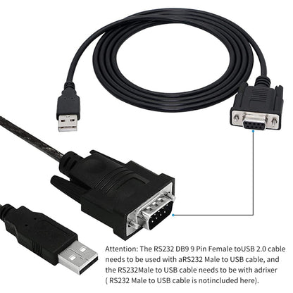 JUNSUNMAY 6 Feet RS232 DB9 Female to USB 2.0 Cable Only Use for Programmable Logic Controller, 1.8m