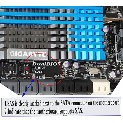 JUNSUNMAY SAS 22 Pin to 7 Pin + 15 Pin SATA Hard Disk Drive Raid Adapter