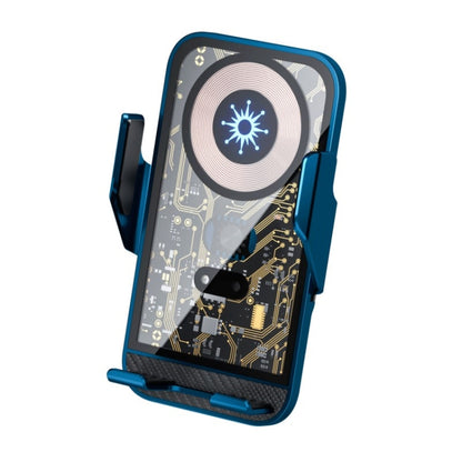 C10 Car Navigation Infrared Sensor Transparent Wireless Charger 15W Fast Charger Phone Stand, C10 (Golden), C10 (Gray), C10 (Blue)