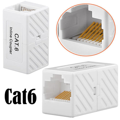 JUNSUNMAY RJ45 Female to Female In Line Coupler Cat6 Cat5e Cat5 Ethernet Cable Extender Adapter, 1 PCS, 2 PCS