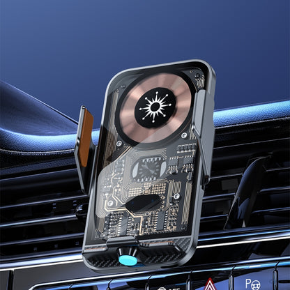 C11 Car 15W Automatically Open Transparent Type-C Wireless Charger Stand, C11 (Gold), C11 (Gray), C11 (Blue)