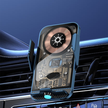 C11 Car 15W Automatically Open Transparent Type-C Wireless Charger Stand, C11 (Gold), C11 (Gray), C11 (Blue)