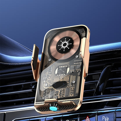 C11 Car 15W Automatically Open Transparent Type-C Wireless Charger Stand, C11 (Gold), C11 (Gray), C11 (Blue)