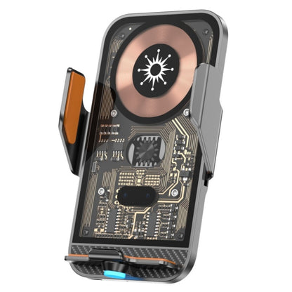 C11 Car 15W Automatically Open Transparent Type-C Wireless Charger Stand, C11 (Gold), C11 (Gray), C11 (Blue)