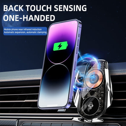 Q8 Universal Air Vent Mount Magnetic Mobile Phone Wireless Charging Car Holder, Q8 (Black), Q8 (Silver)