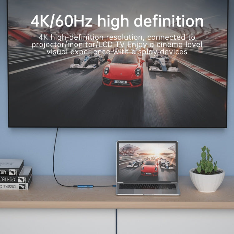 V264 3 in 1 USB-C / Type-C to USB3.0 + PD3.0 + HD2.0 3-Ports Multi Splitter Adapter OTG HUB, USB + PD + HD