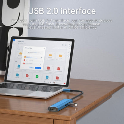 V264B 3 in 1 USB-C / Type-C to USB3.0 + PD3.0 + DP1.4 3-Ports Multi Splitter Adapter OTG HUB, USB + PD + DP
