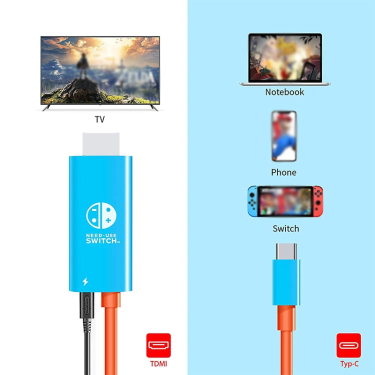 ENKAY ENK-CB136 6.6Ft. Type-C to HDMI Conversion Cable for Switch 4K HD Projection TV, HDMI Conversion Cable