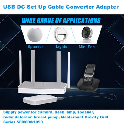 USB 5V to DC 9V 5.5mm x 2.5mm Converter Step Up Voltage Converter Power Cable with 8 Connectors, 5V to DC 9V 5.5mm x 2.5mm
