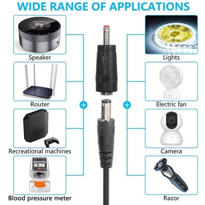 USB 5V to DC 9V 5.5mm x 2.5mm Converter Step Up Voltage Converter Power Cable with 8 Connectors, 5V to DC 9V 5.5mm x 2.5mm