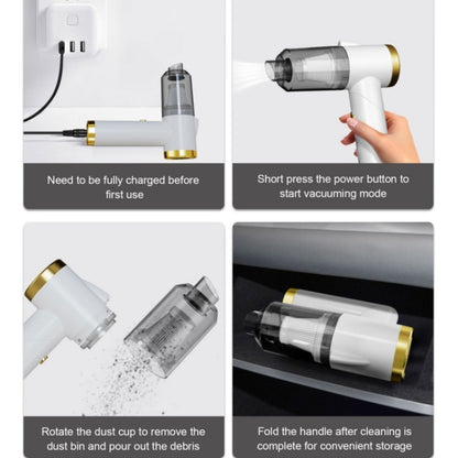Q8 LED Light Wireless Portable Handheld Car Foldable 9000Pa Suction Vacuum Cleaner