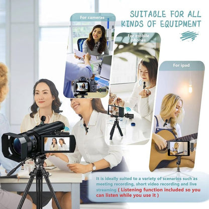 3 in 1 Lavalier Noise Reduction Wireless Microphone for iPhone / iPad / Android / Camera, One by One, One by Two