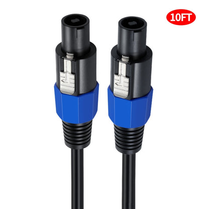 JUNSUNMAY Speakon Male to Speakon Male Audio Speaker Adapter Cable with Snap Lock, 6FT, 10FT, 25FT, 50FT