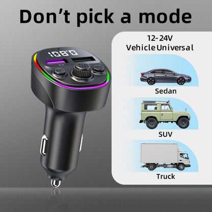 CS2 Digital Display Dual USB MP3 Player Bluetooth FM Transmitter 66W Super Fast Car Charger, CS2