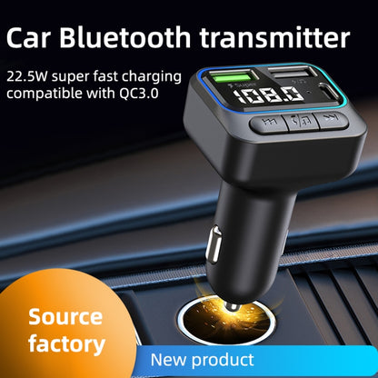 C40 Type-C + Dual USB QC3.0 Car Charger Bluetooth Hands-free Call Adapter Car MP3 Music Player, C40