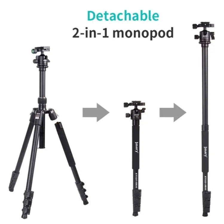 JMARY KT325+NB30 1.6m Portable Aluminum Alloy Action Camera Rotating Tripod Holder, KT325+NB30