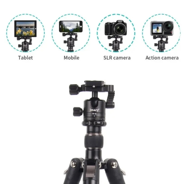 JMARY KT325+NB30 1.6m Portable Aluminum Alloy Action Camera Rotating Tripod Holder, KT325+NB30